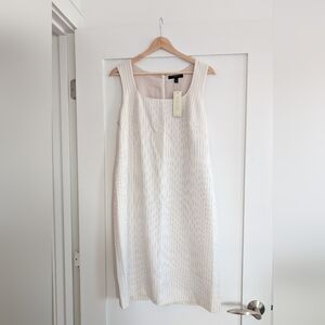 Banana Republic White Pinstripe Midi Dress